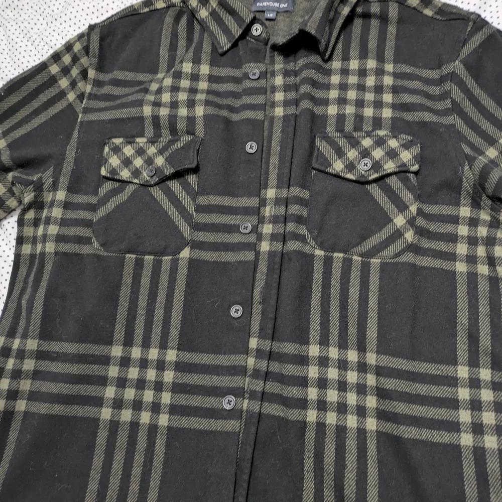 Warehouse Black and Green Plaid Utility Jacket - Picture 2 of 3